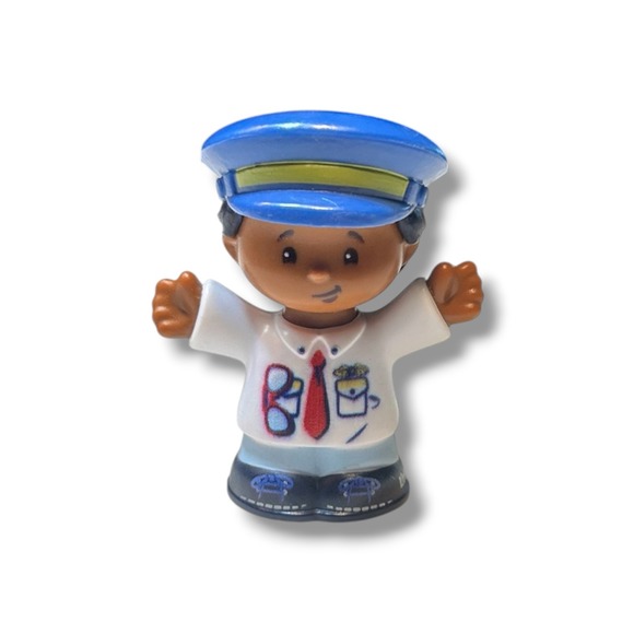 Fisher-Price Other - Fisher-Price Little People Pilot Figure Blue Hat Red Tie Mattel 2016 Toy